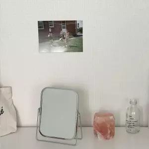 미우 탁상 사각 양면 거울 스틸 메이크업 화장 엔틱