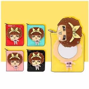 핑크 펑크걸 아무 거울 반지갑 카드지갑 여 여아 여성