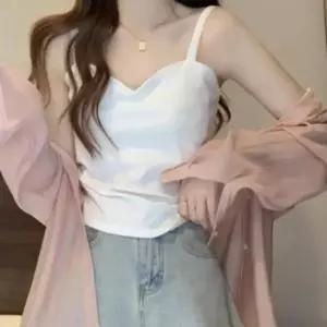 여성 하트넥 이너 슬리브리스 빅사이즈 나시탑 셔링