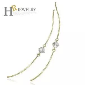 [호림쥬얼리]14K정품)히트(HR)14K 트윈비키 롱라인 귀걸이(6cm)