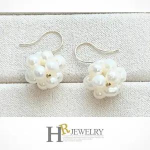 [호림쥬얼리]14K Gold 후크침 밥풀담수 히트_예쁜(HR)14K 뉴 크리스 진주 귀걸이