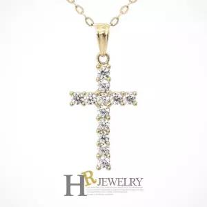 [호림쥬얼리]14K Gold 골드펜던트 예쁜(HR)14K 로망스 크로스 큐빅 펜던트