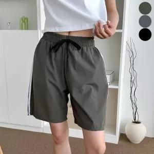 남자 옆두줄 여름 허리 밴딩 쿨 반바지 이 오버핏