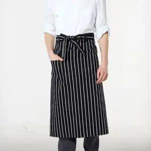허리형 롱 줄무늬 앞치마 블랙 식당 주방 음식점  앞치마