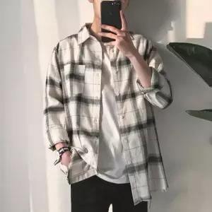 남성 체크 패턴 디자인 데일리 캐주얼 남방 가디건