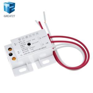 220V AC 50Hz 자동 적외선 센서 스위치 PIR 마이크로파 레이더 바디 모션 모듈 시간 거리 범위에 맞게 조