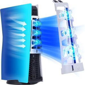 2025 PlayStation 5 냉각 팬 플스호환 디스크 에디션 및 RGB 조명 USB 3.0 포트가 포함된 디지털 새