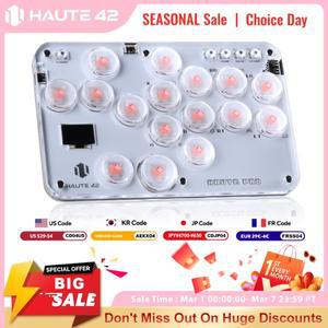 Haute42 아케이드 히트박스 컨트롤러 파이트 스틱 PC 조이스틱 키보드 (플스호환 / 스위치/스팀 격투 게임