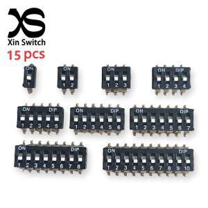 15개 블랙 토글 SMD DIP 스위치 모듈 간격 2.54MM 24V 패치 타입 1 2 3 4 5 6 7 8 10핀 퀵 다이얼 코드