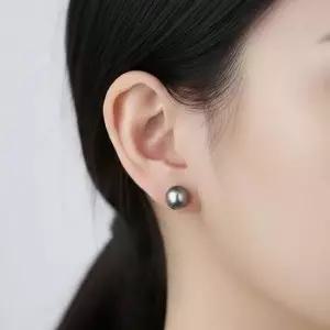 S925 스터디셀러 우아한 광택의 핵진주 2종 이어링 흑진주
