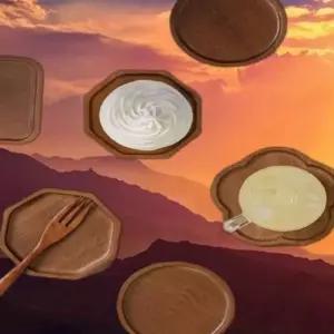 원목 컵받침 티코스터 월넛 4Type 옵션 2