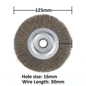 벤치 그라인더 연마 도구 용 125mm 와이어 휠 브러시 금속 녹 제거 스테인레스 스틸