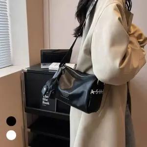 [라일리] Rly 여성 스퀘어 내추럴 소프트 크로스백 캐주얼 가방
