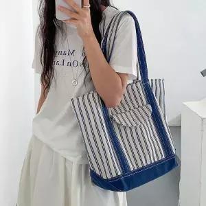 [라일리] Rly 스트라이프 앞포켓 여성 데일리 숄더백 쇼퍼백 가