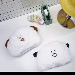 [아우트_66]미니 스마일 캐릭터 보들보들 화이트 파우치