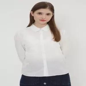 [유닛]플라워 쟈카드 셔링 소매 셔츠 [UFJWSH174N]