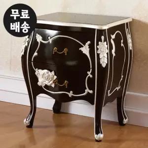 2단 엔틱 마호가니원목 블랙 앤틱 작은 사이드 협탁