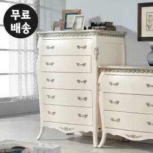 멜로 엔틱 서랍장 원목 안방 높은 옷 5단 체스트 서랍