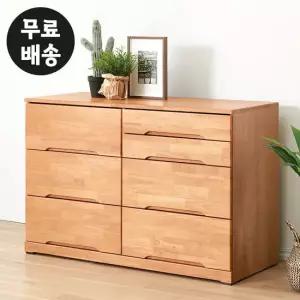 엔드 원목 와이드 낮은 3단 서랍장 옷 서랍 안방(B형)