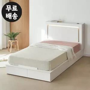 모엘 화이트 수납형 침대 프레임 서랍형 라지킹(LK)