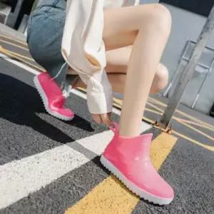 여성 여름 방수 다양한 컬러 숏 미들 레인부츠