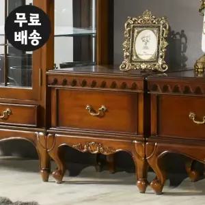 세디 엔틱 마호가니 원목 협탁 침대옆 1단 선반(500)