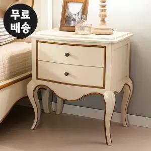 테스 원목 협탁 엔틱 침대옆 2단 서랍장 침실가구
