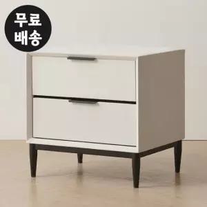 벨로 패브릭 침대 협탁 2단 사이드 서랍장(화이트)
