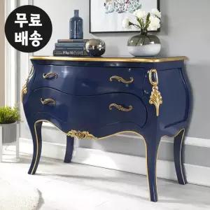 소냐 원목 2단 서랍장 엔틱 체스트 안방 거실(네이비)