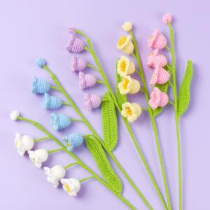 크로셰꽃다발 1pc Kintted 크로 뜨개질 꽃다발 손으로 식물 크리 에이 티브 친구 선물 웨딩 파티 장식