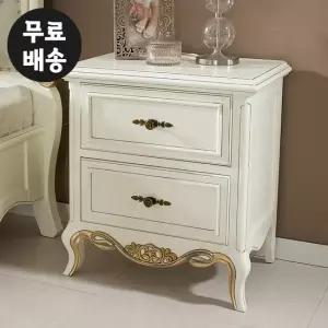 라빈 마호가니 원목 침대 협탁 2단 서랍장