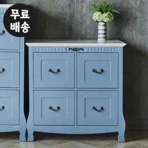 루아 4칸 2단 서랍장 엔틱 낮은 미니 서랍 안방 슬림