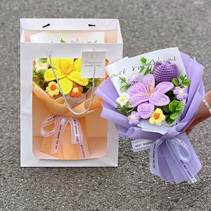 크로셰꽃다발 코바늘 꽃다발 수제 튤립 어머니날 생일 선물 장미 해바라기 졸업