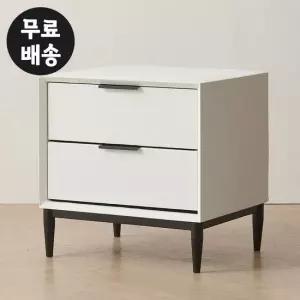 벨로 가죽 침대옆 협탁 2단 서랍장 고급(화이트)
