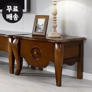 프렌 원목 침대 협탁 엔틱 1단 미니 테이블(브라운)