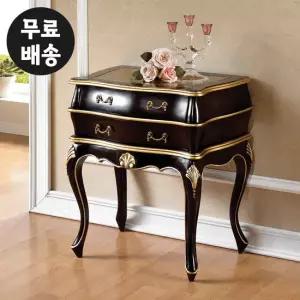 선 마호가니원목 블랙 엔틱 높은 침대 침실 2단 협탁