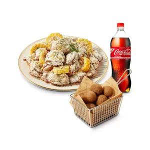 [푸라닭] 순(다리)살 콘소메이징+블랙치즈볼(5구)+콜라 1.25L
