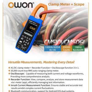 OWON CMS101 1000A 3 in 1 AC/DC 클램프 테스터+디지털 오실로스코프 블루투스 레코더 기능 NCV 미터
