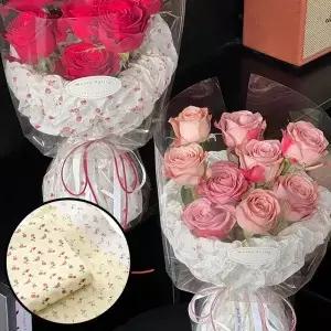 20 개/가방 50x70cmBowknot 로즈 시드니 종이 손으로 반죽 한 면화 DIY 선물 꽃 포장지 꽃다발