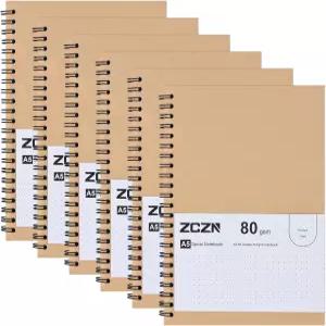 ZCZN 노트북 A5 링 60매 점선 6팩 오피스 스터디
