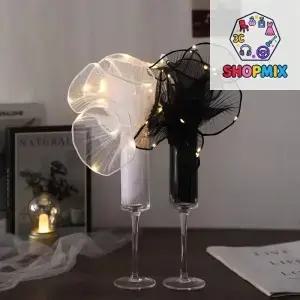 1Pcs LED 꽃 포장지 조명 레이스 메쉬 웨이브 원사 꽃집 꽃다발 포장 장식 웨딩 생일 선물