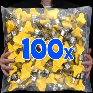 100/10pcs 가스 연료 튜브에 대 한 플라스틱 손잡이와 조정 가능 스테인레스 스틸 호스 클램프 물 파이프