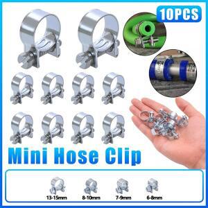 10PCS 호스 클램프 304 스테인레스 스틸 강력한 6mm-15mm 미니 연료 파이프 클립 내구성 씰링 용접 도구 금