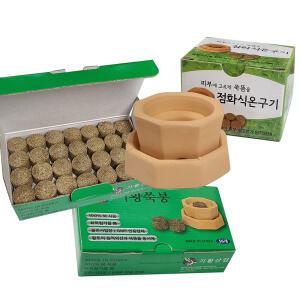 기황 원적외선 황토 점화식온구기 (쑥뜸기+받침대) + 쑥봉 56개 1박스 (온구기용쑥봉)