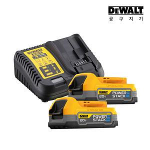 디월트 20V MAX 파워스택 배터리 콤보 DCBP034E2 (배터리2+충전기1)