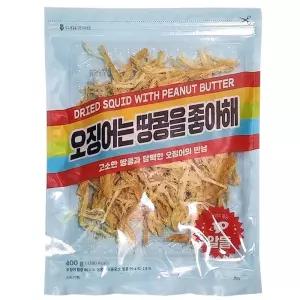 [품질보장] 더먹다 자연오감 오징어는 땅콩을 좋아해 400g 맥주 건어물 간단 안주 주전부리