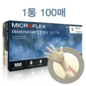 라텍스 장갑 (다이아몬드 그립 플러스/M/100매/안셀)