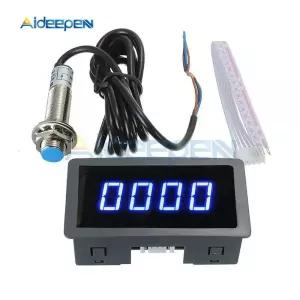 홀 근접 스위치 센서 장착 디지털 녹색 LED 타코미터  RPM 속도계 NPN 24V 12V 0.56 인치