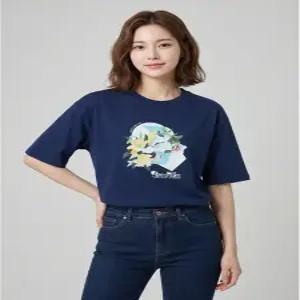 올포유 여성 앞뒤편차 프린팅 반팔 티셔츠 ALTRN3351-904