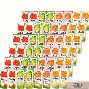 마셔몰 드링크팩 세트 과수원 4가지맛 복숭아 사과 오렌지 청포도 각12팩 총48팩 190ml 48개 티타임 카페인